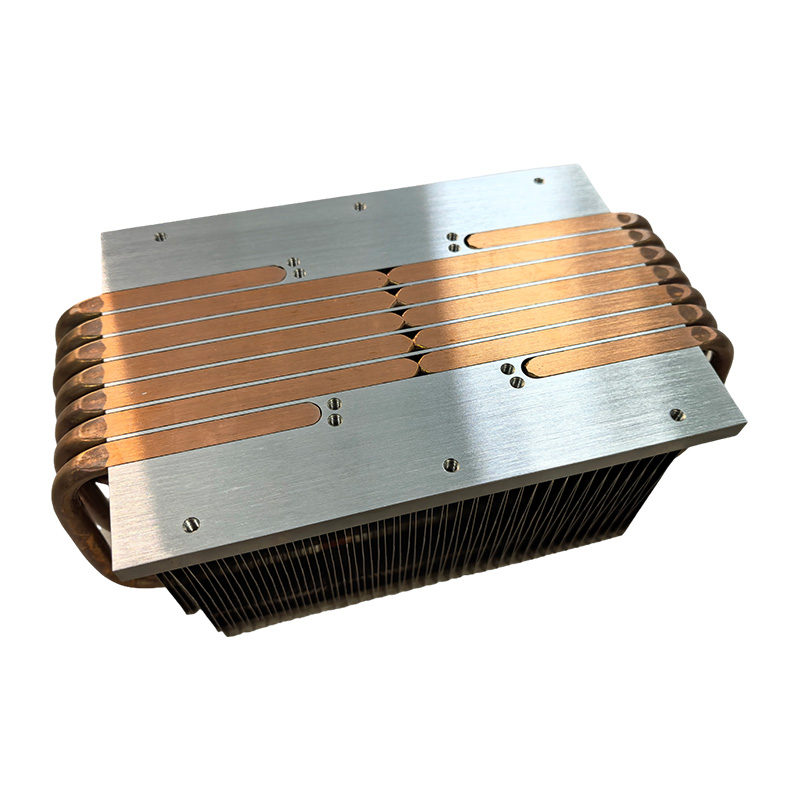 Snap-fit Fin + Heat Pipe Heatsink.