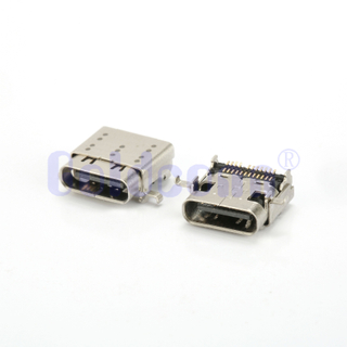 CF224-012SCB12R Type C USB 4.0 24PIN Female Connector,Double shells,Double mounting