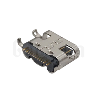 ACF002-1H1H1A103-OHR Type C USB 16PIN Female Single Row Sinking Plate 0.8-1