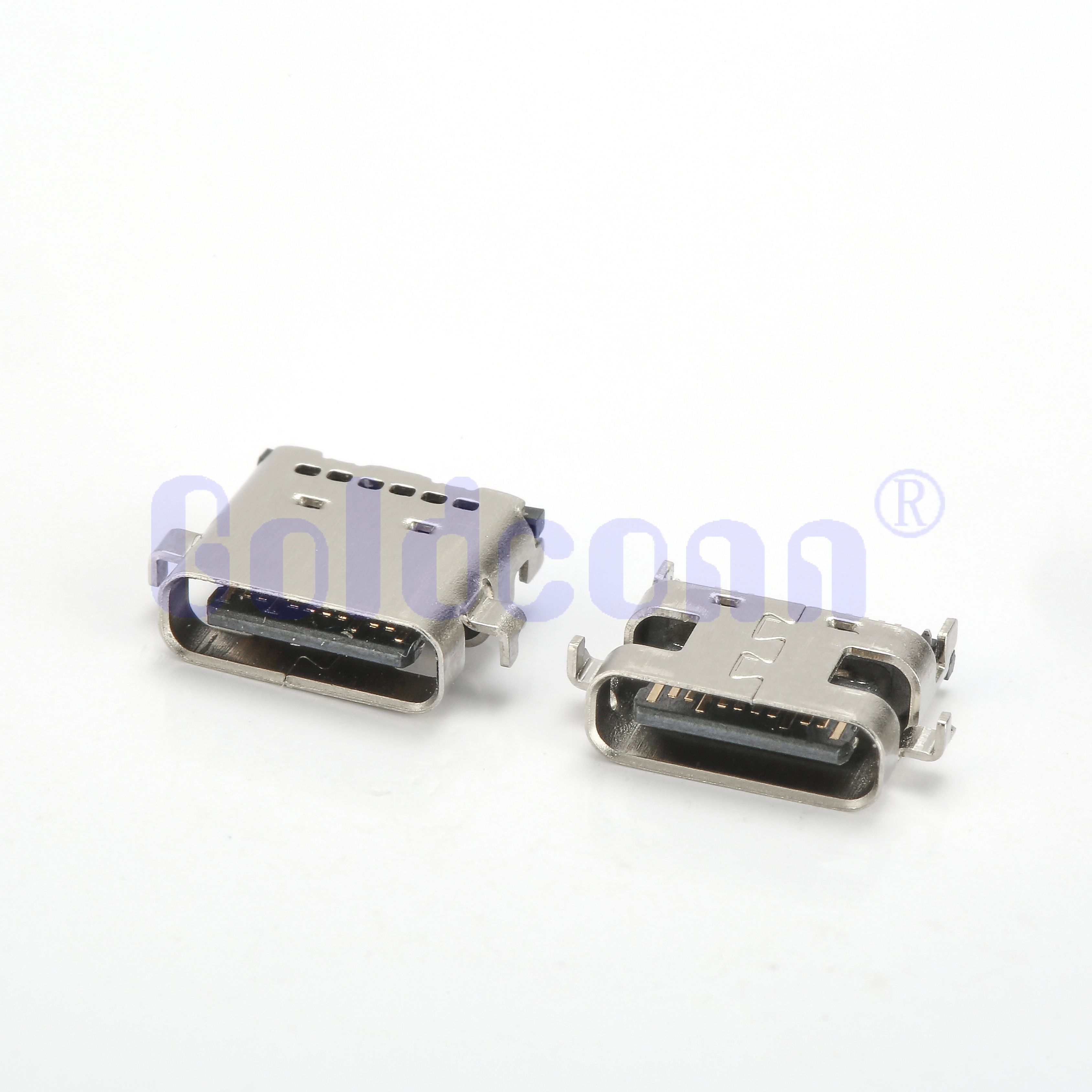 TYPE C Female 24 PIN Mid-Mount Sink 1.6mm, Dual Row SMT